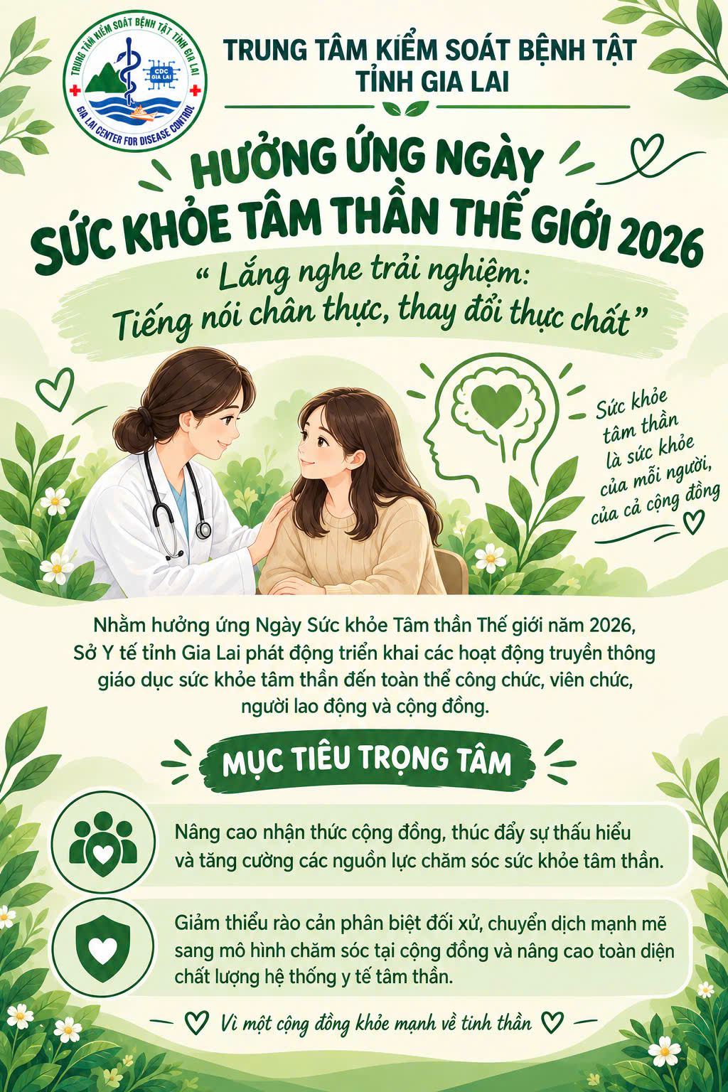 Hưởng ứng Ngày sức khỏe tâm thần Thế giới 2026